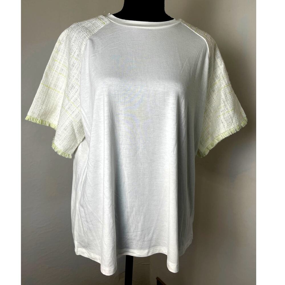 NWOT Ryegrass Womens Classic Casual Preppy Lyocell Twee Soft Short Sleeve Top XL